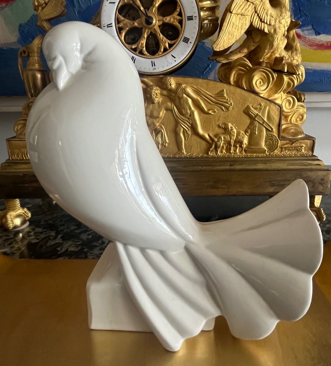 Adnet  pigeon  Ceramique  Epoque Art Deco 1930-photo-3