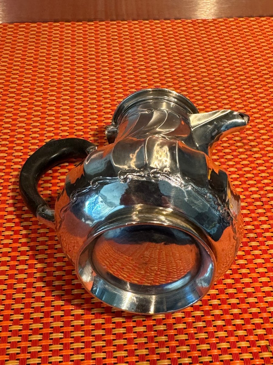  Lovely Mini Egoiste Coffee Pot Solid Silver Minerva XIX Century-photo-4