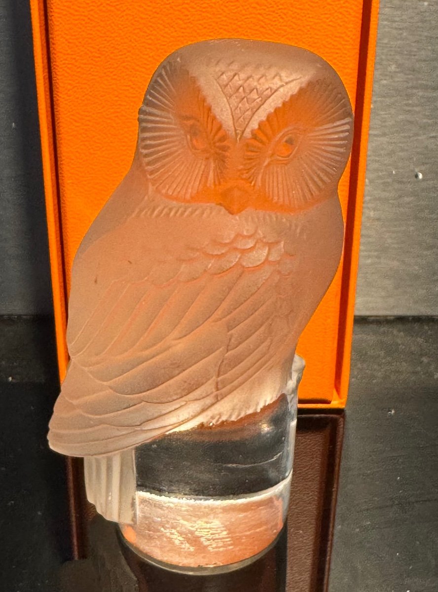 Lalique Chouette Modele 1931 Signature Premiere Epoque Lalique France Sablée ART DECO-photo-2