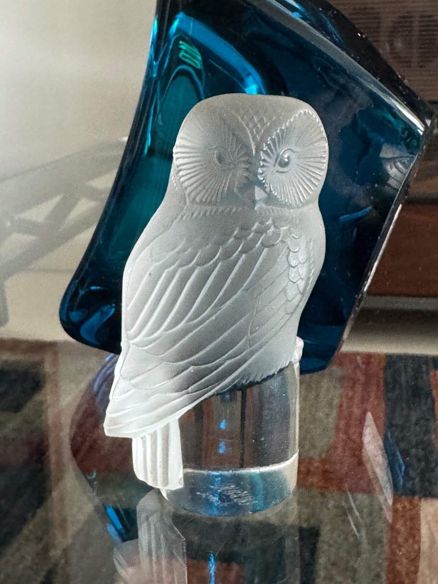 Lalique Chouette Modele 1931 Signature Premiere Epoque Lalique France Sablée ART DECO-photo-4