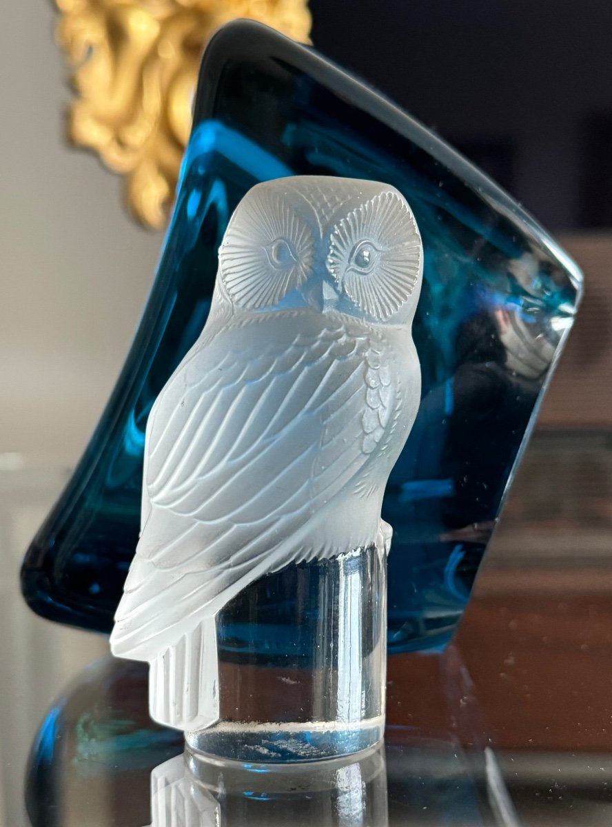 Lalique Chouette Modele 1931 Signature Premiere Epoque Lalique France Sablée ART DECO-photo-5