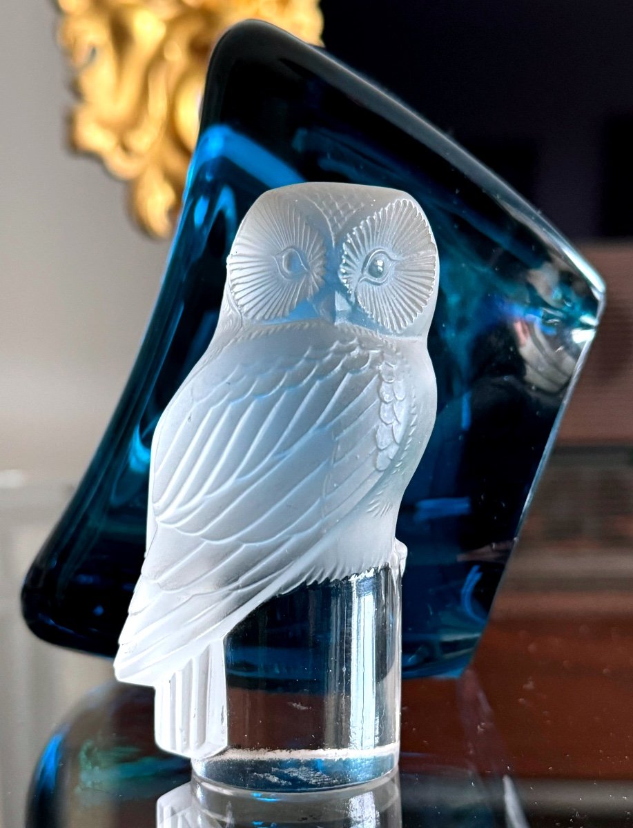 Lalique Chouette Modele 1931 Signature Premiere Epoque Lalique France Sablée ART DECO