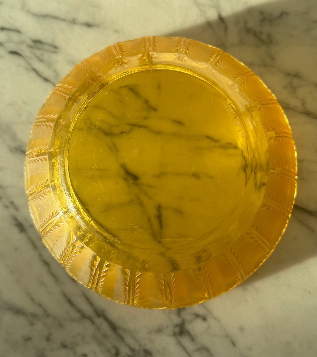 René Lalique Empty Pockets Bowl Jaffa Model Rare Color Diam: 13cm Very Good Condition Art Deco Period-photo-3