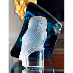 Lalique Chouette Modele 1931 Signature Premiere Epoque Lalique France Sablée ART DECO