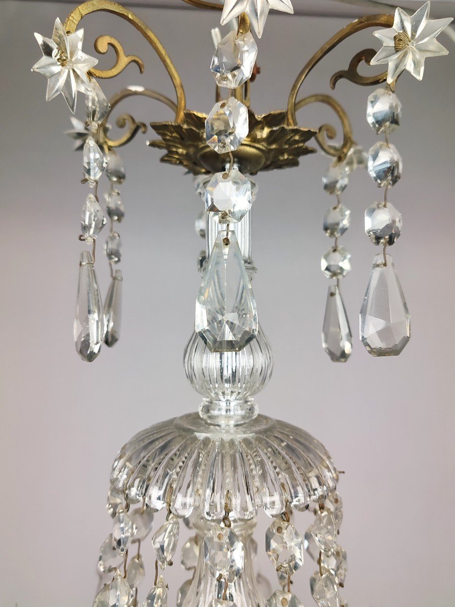 12 Light Chandelier, Glass And Crystal-photo-4