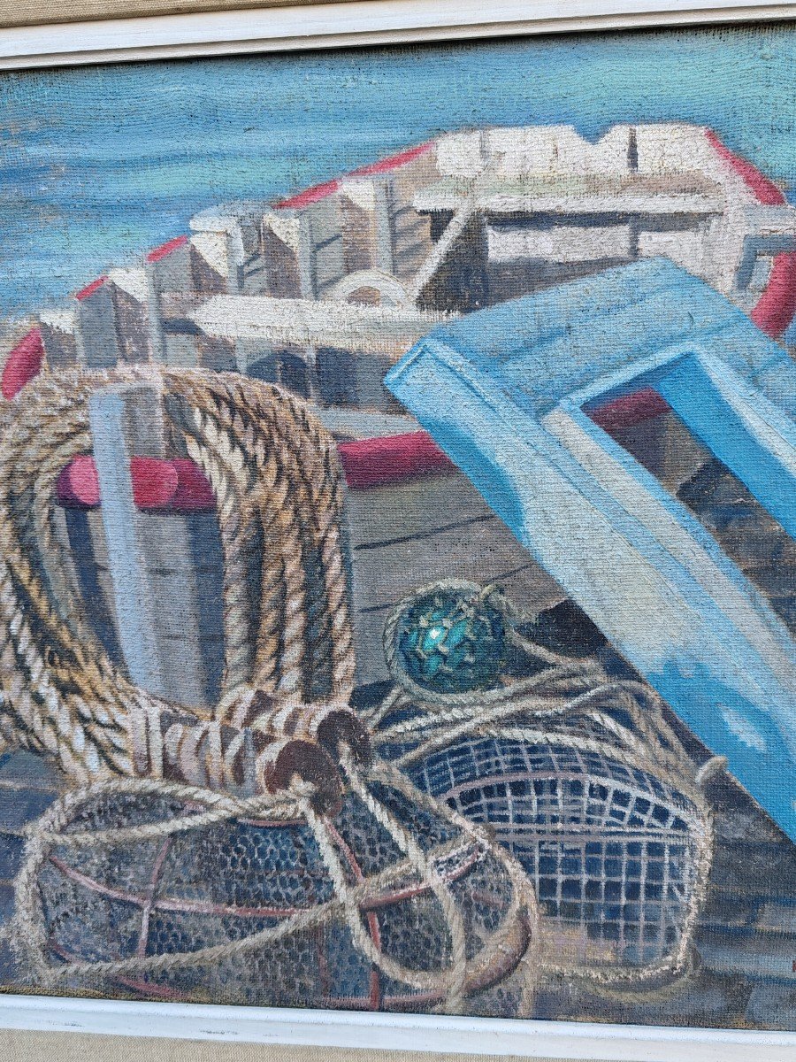 Henri Marcel Martin. Fisherman's Boat, Oil On Canvas -photo-2