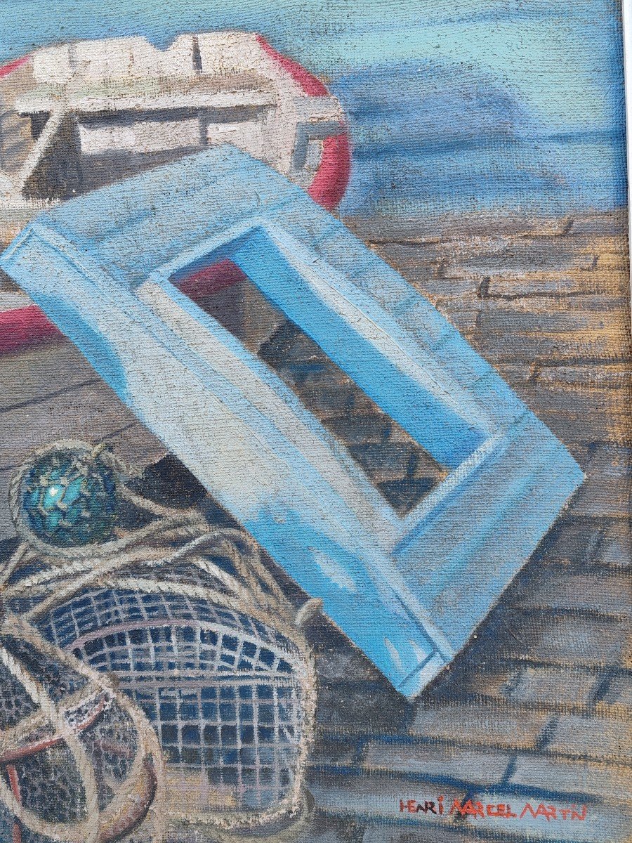 Henri Marcel Martin. Fisherman's Boat, Oil On Canvas -photo-3