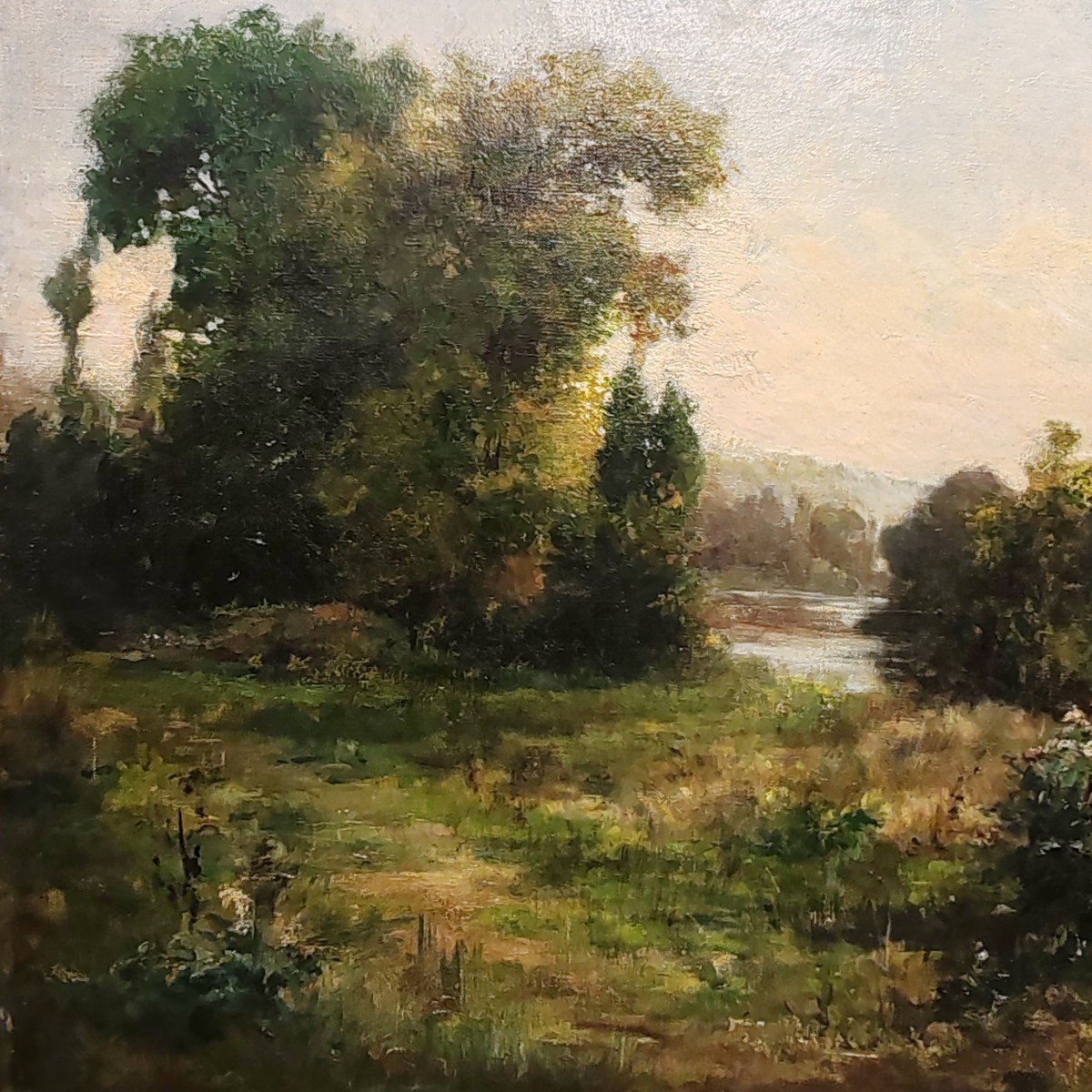 Country Landscape, Oil On Canvas. 54 X 65 Cm-photo-3