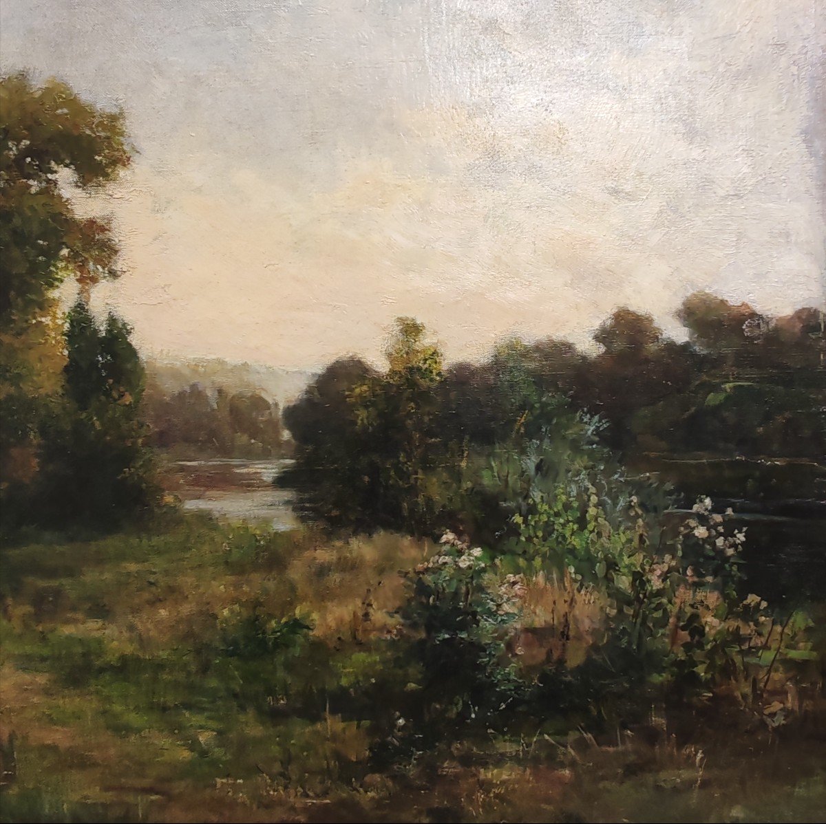 Country Landscape, Oil On Canvas. 54 X 65 Cm-photo-4