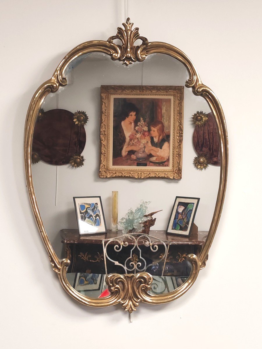 Miroir Style Louis XV En Bronze-photo-2