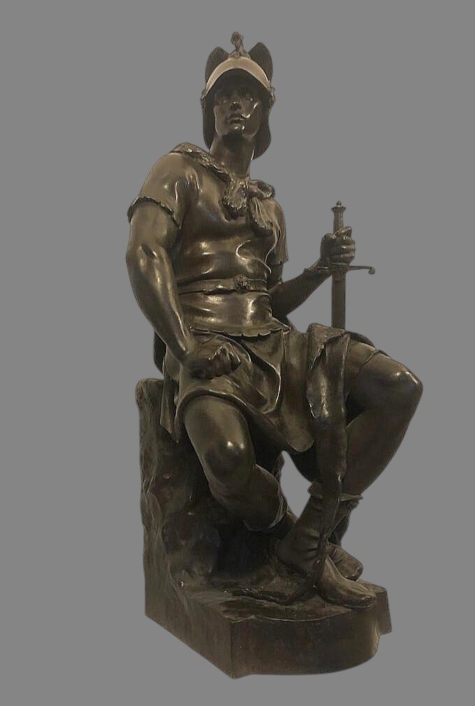 Paul Dubois (1827-1905) - Military Courage, Bronze H. 69 Cm-photo-2