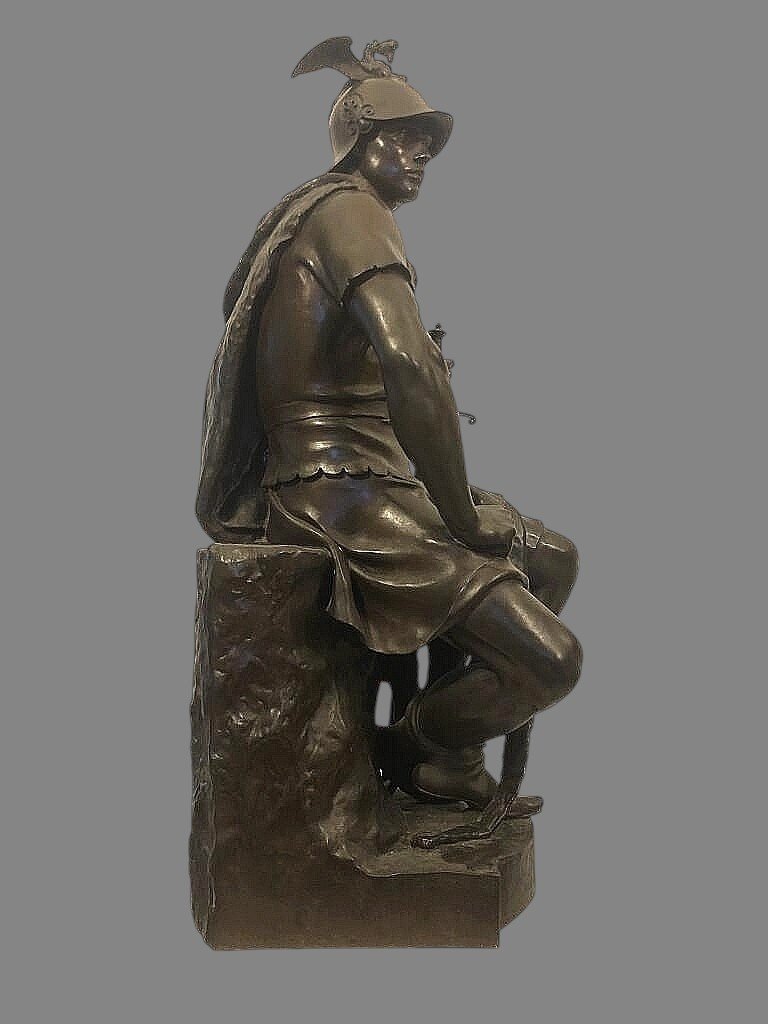 Paul Dubois (1827-1905) - Military Courage, Bronze H. 69 Cm-photo-4