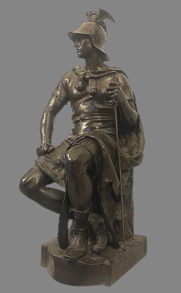 Paul Dubois (1827-1905) - Military Courage, Bronze H. 69 Cm