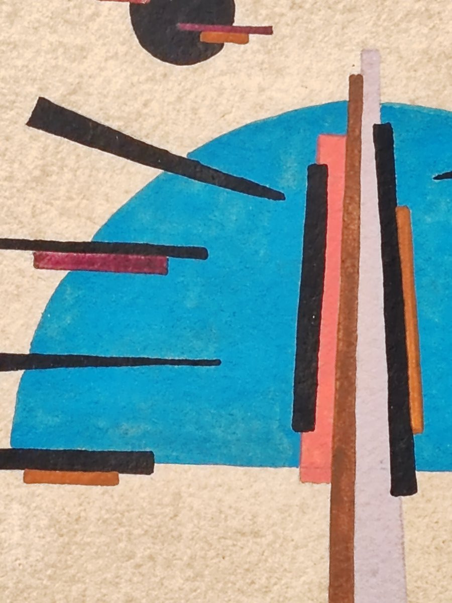 Boris Alepkow XXe. Gouache Sur Papier -photo-4