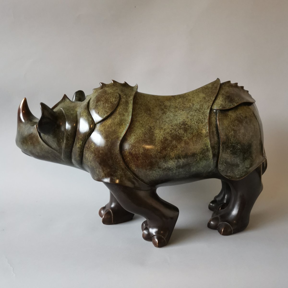 Lucien Ghomri (1949). Artist Proof (iii / Iv), Large Bronze Rhinoceros-photo-2