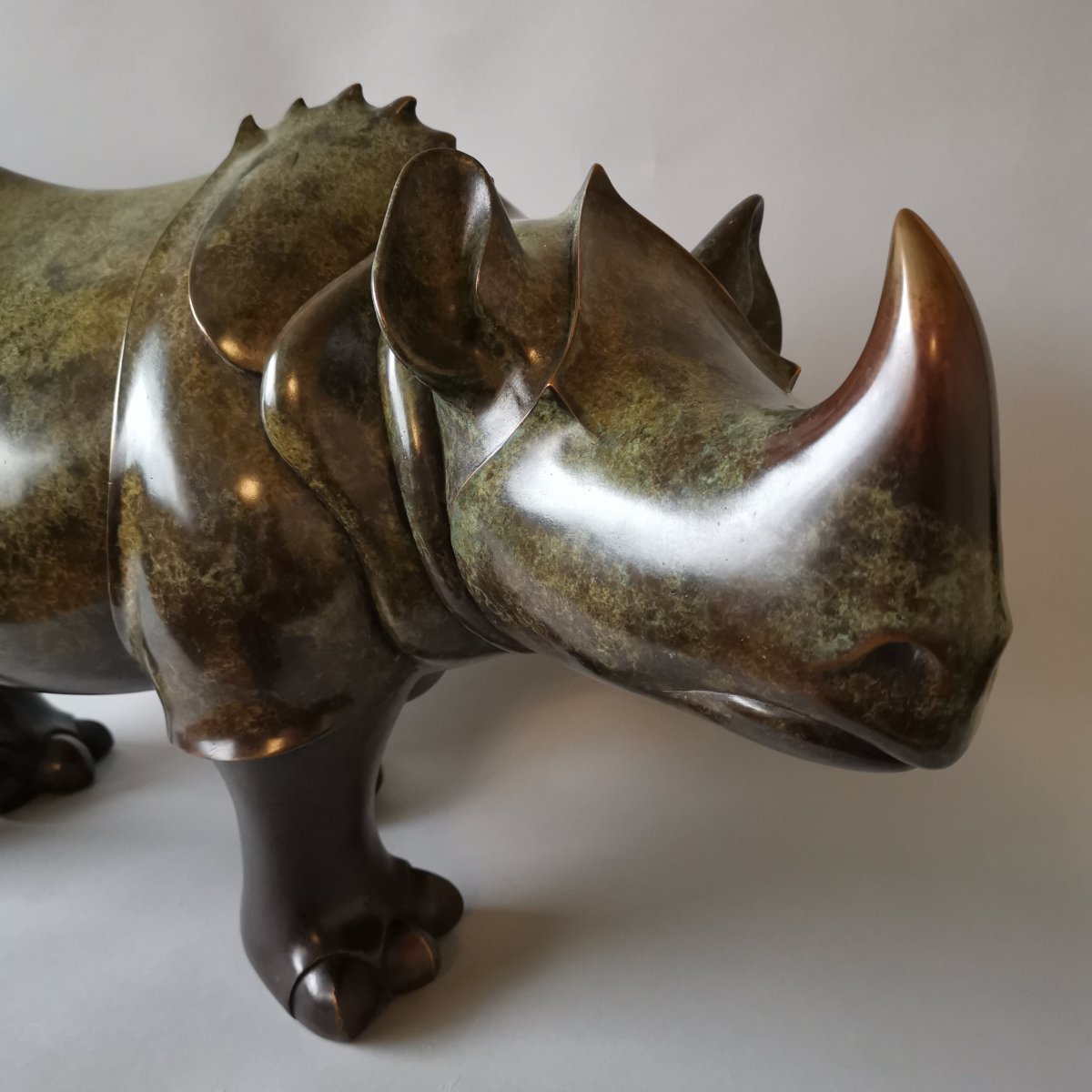 Lucien Ghomri (1949). Artist Proof (iii / Iv), Large Bronze Rhinoceros-photo-3