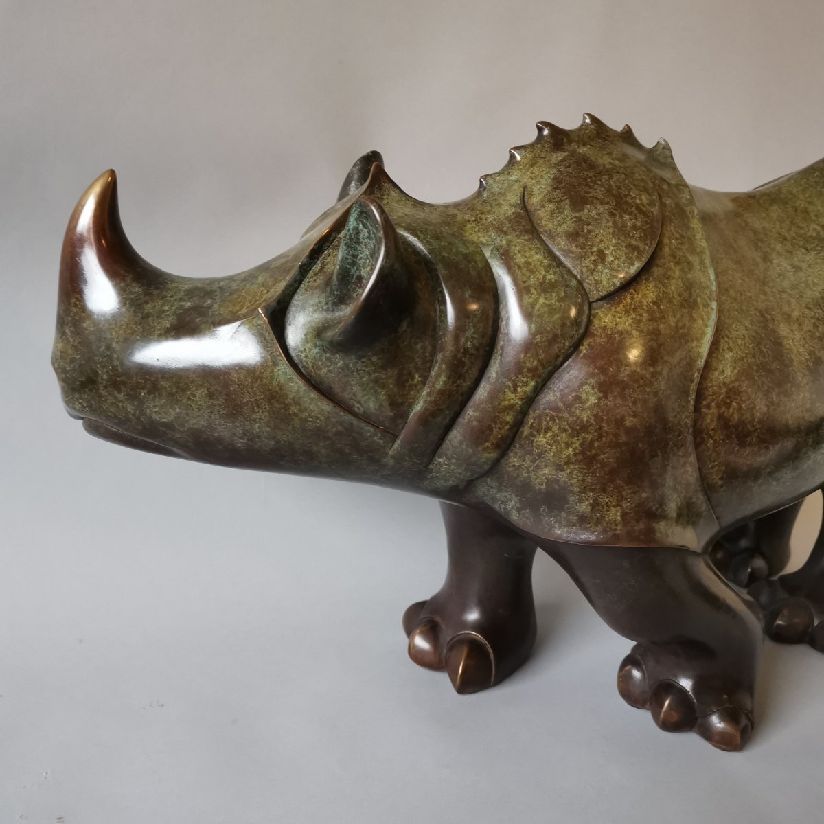 Lucien Ghomri (1949). Artist Proof (iii / Iv), Large Bronze Rhinoceros-photo-4