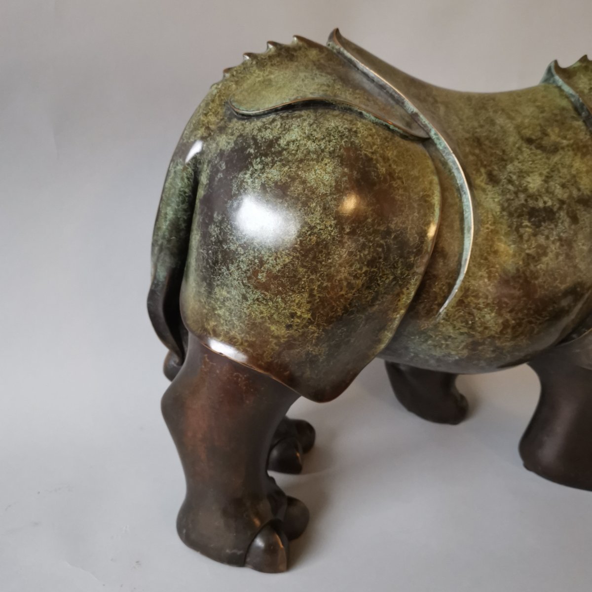 Lucien Ghomri (1949). Artist Proof (iii / Iv), Large Bronze Rhinoceros-photo-2