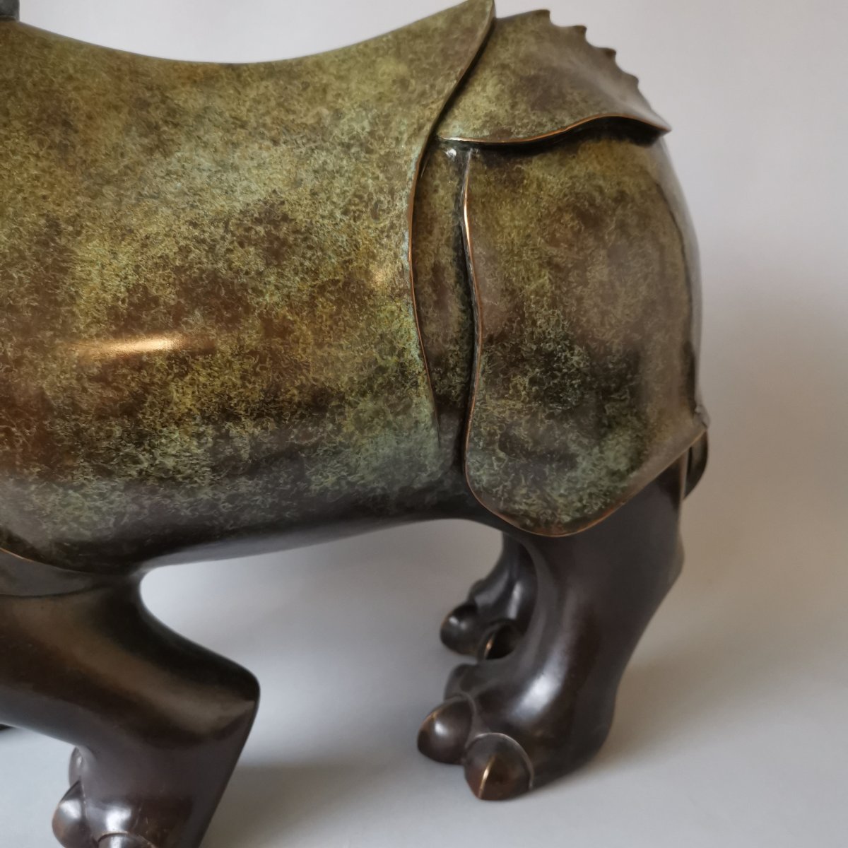 Lucien Ghomri (1949). Artist Proof (iii / Iv), Large Bronze Rhinoceros-photo-3