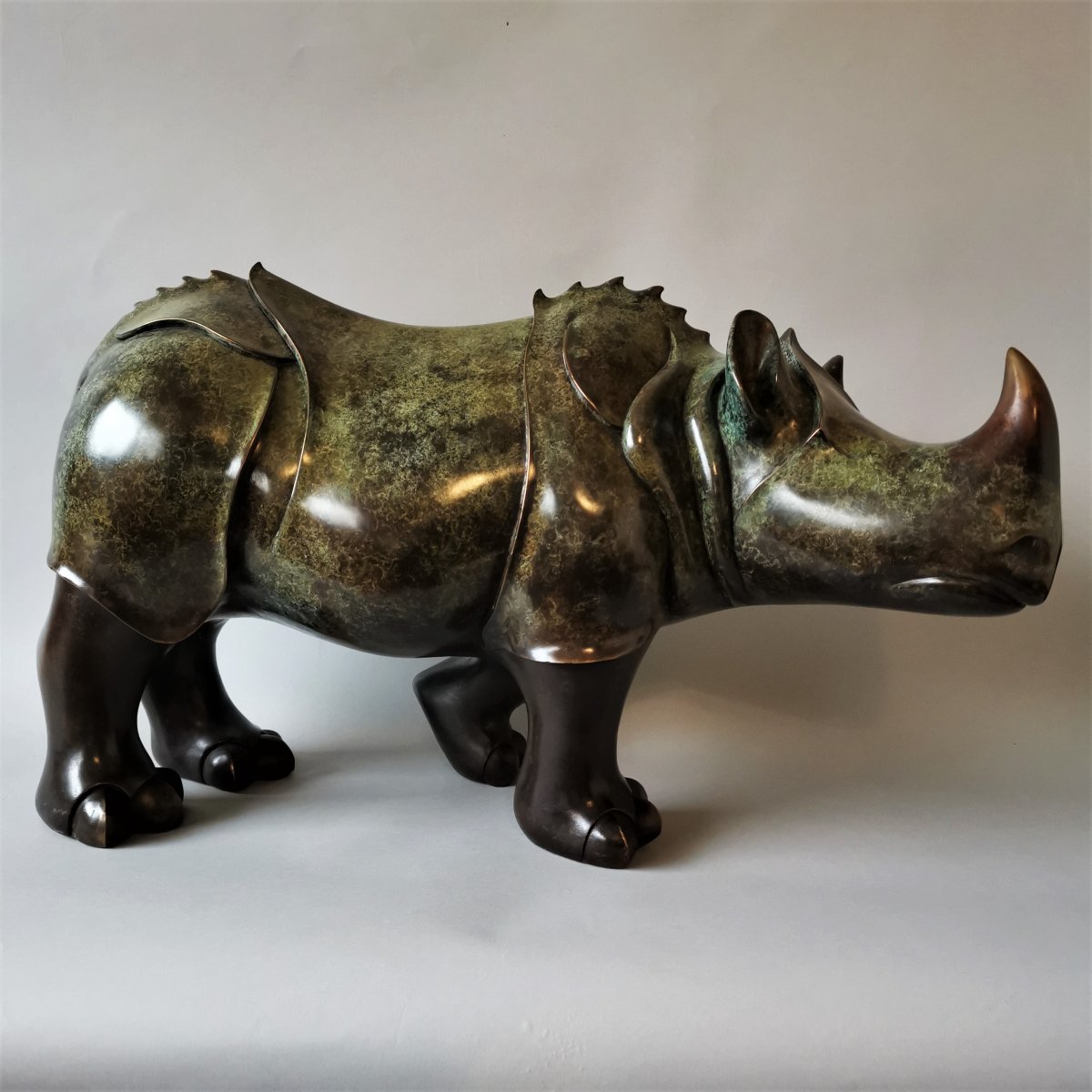 Lucien Ghomri (1949). Artist Proof (iii / Iv), Large Bronze Rhinoceros