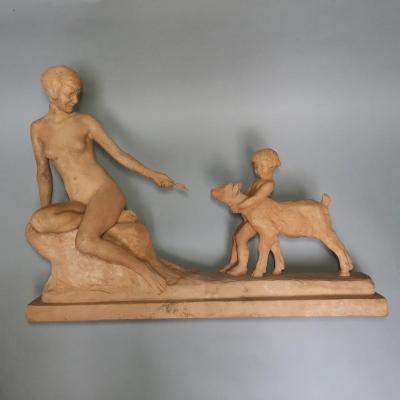 Terracotta Sculpture By Louis Riché (1877 - 1949)