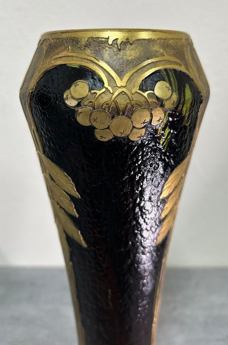 Rare Vase Pâte De Verre Legras à Montjoye Verrerie Saint Denis Art Nouveau 1900-photo-3