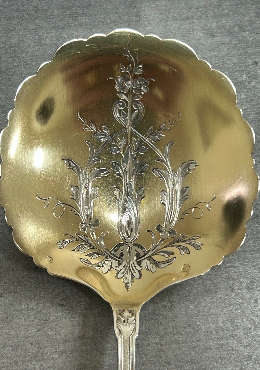 Strawberry Cutlery Service In Sterling Silver And Vermeil Early 20th Louis XVI Decor-photo-2