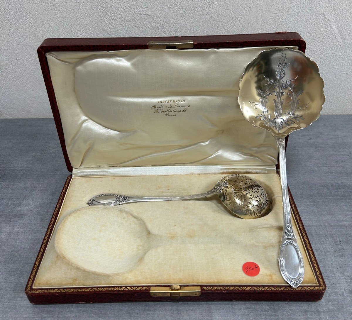 Strawberry Cutlery Service In Sterling Silver And Vermeil Early 20th Louis XVI Decor