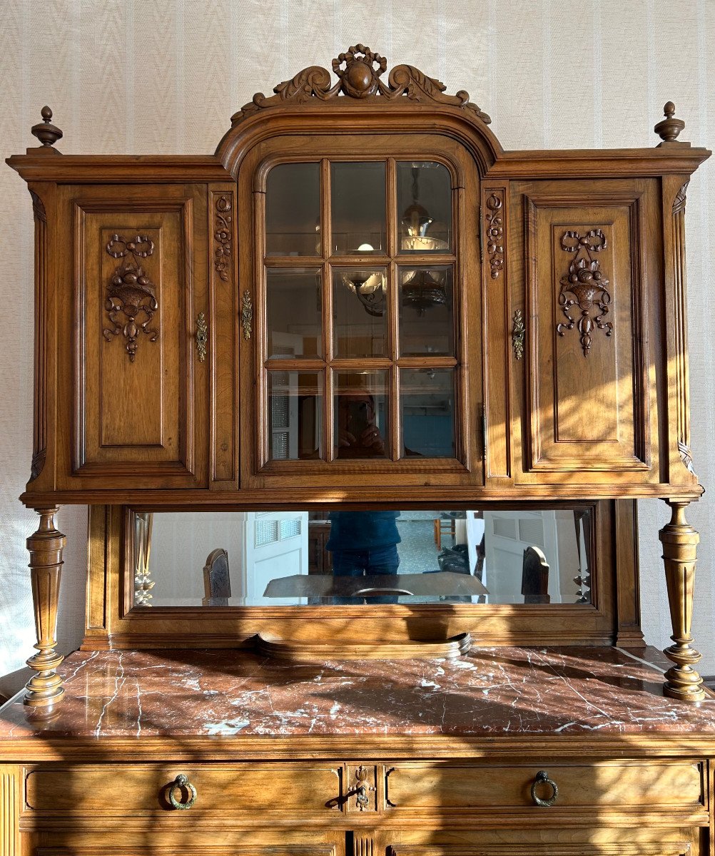 1900 Dining Room In Solid Blond Walnut-photo-3