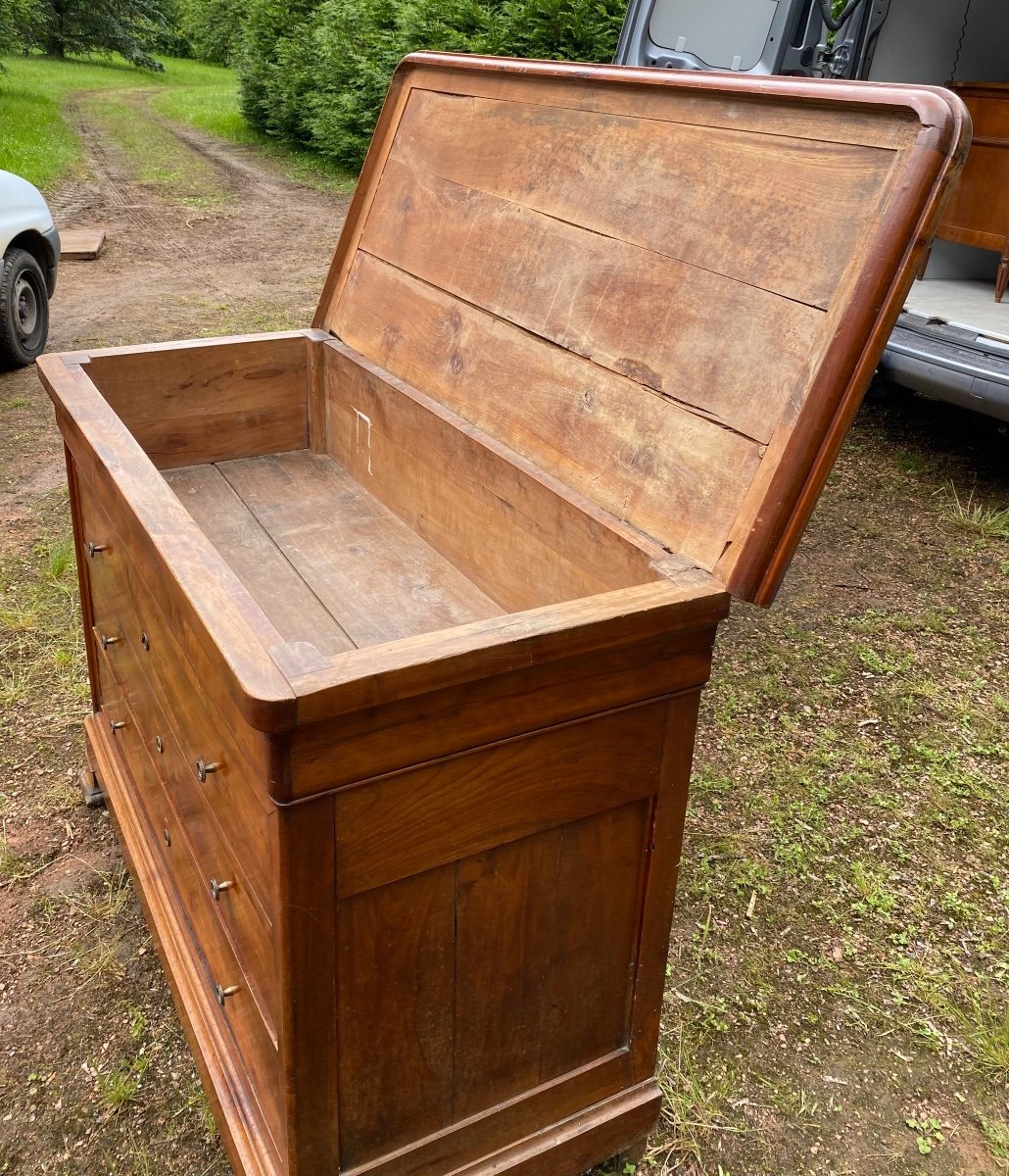 Commode Coffre Louis-philippe En Cerisier époque 19ème-photo-1