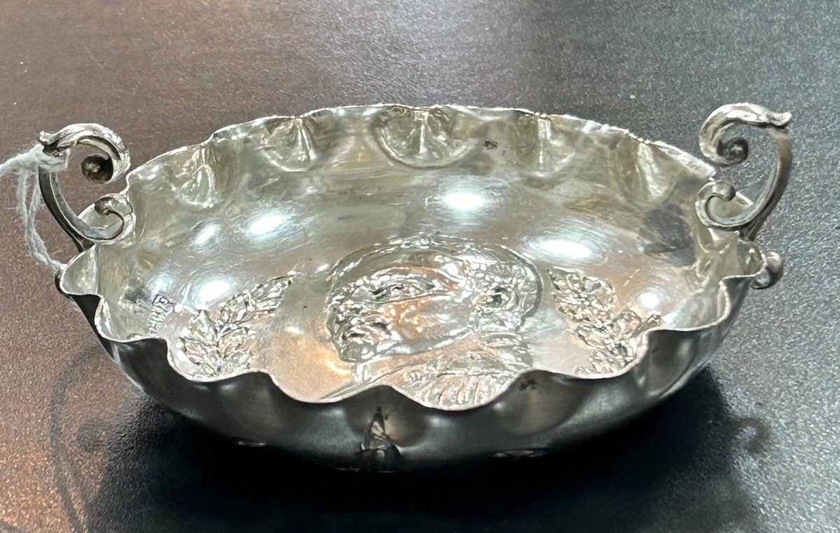 Bowl With Handle In Sterling Silver 800 Certainly German With The Effigy Of Napoleon Bonaparte-photo-1