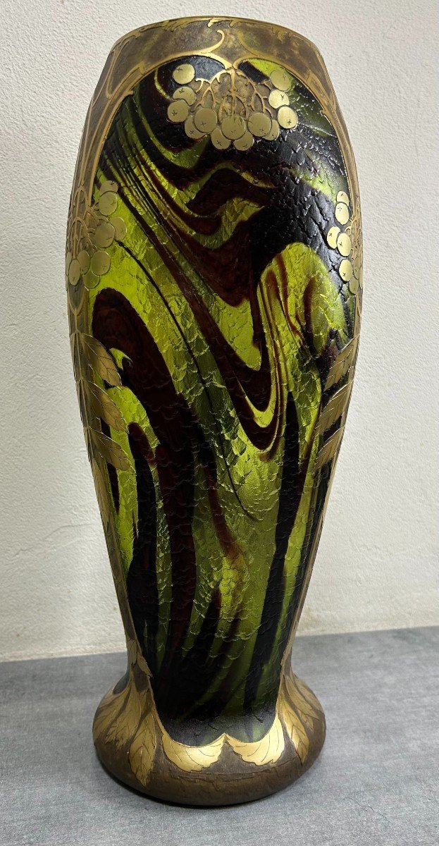 Baluster Vase On Shower Feet Legras Saint-denis Paris Art Nouveau (1839-1916)