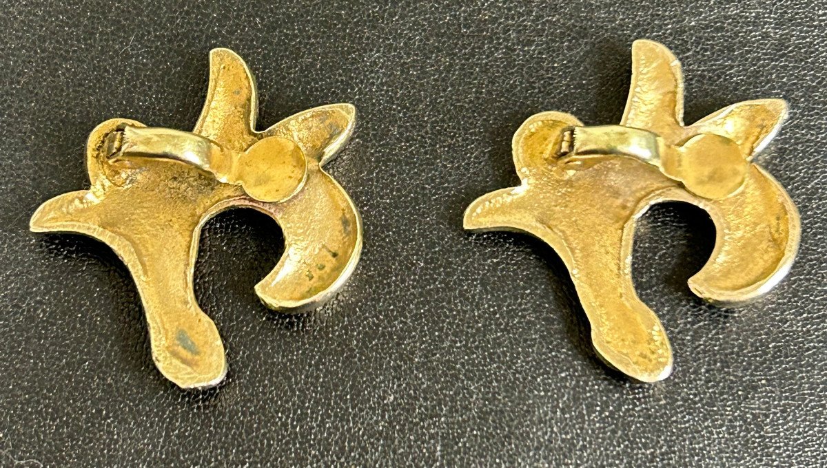 Pair Of Line Vautrin Clip-on Earrings-photo-2