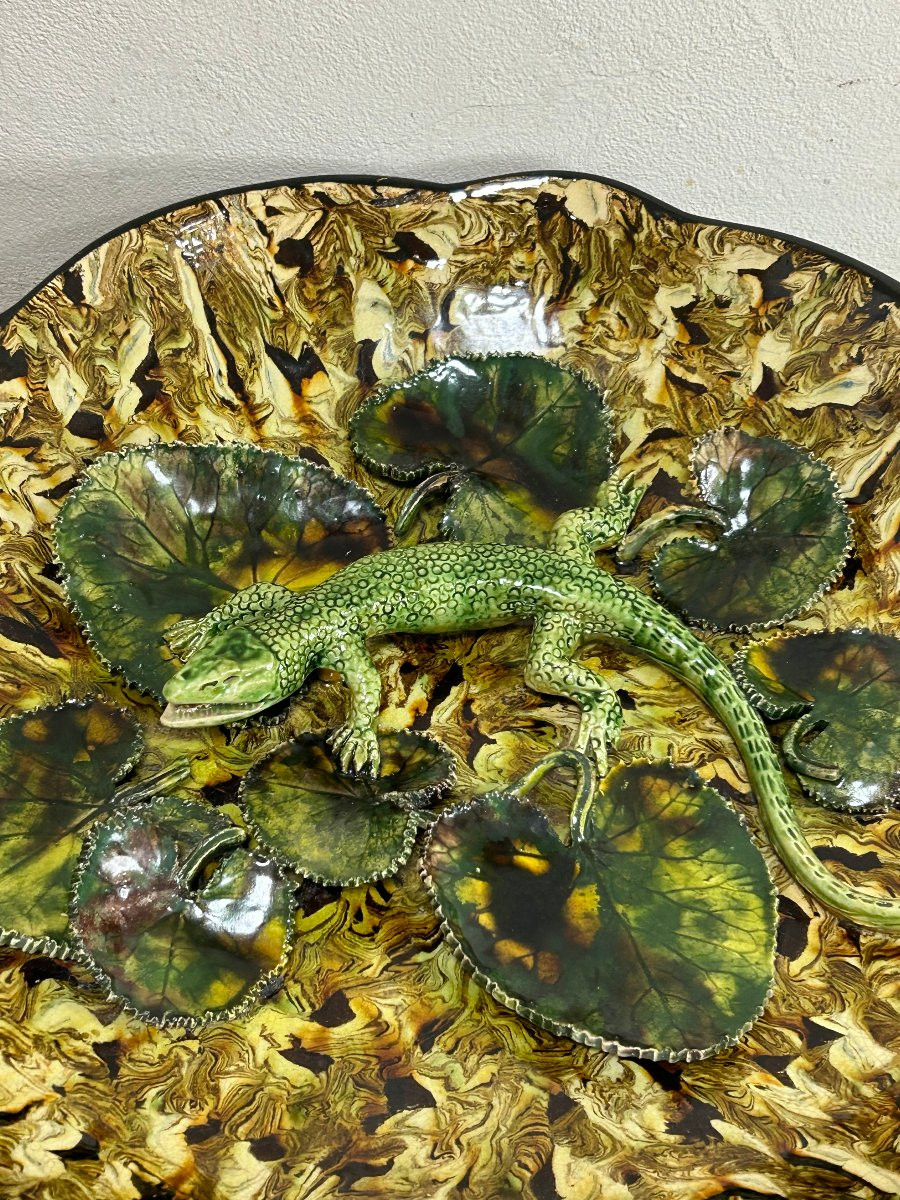 Dish From The Pichon Manufacture In Uzès From The 80s In The Style Of Palissy-photo-5