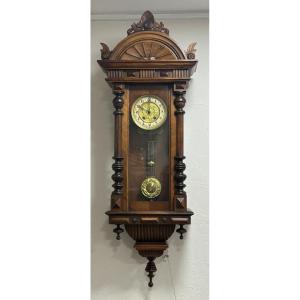 Horloge Murale Pendule Régulateur Carillon Fin 19ème Style Néo Rustique