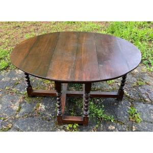 Rustic Oak Table Louis XIII Style Say Gateleg