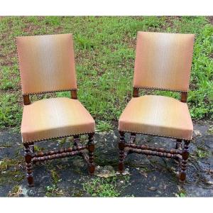 2 Louis XII Oak Chairs
