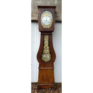 Comtoise Clock With Hand Painted Floral Decor, 1900 Period