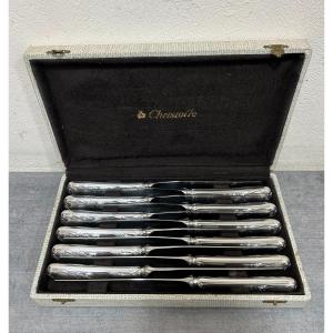 Chest Of 12 Christofle Table Knives Marly Model