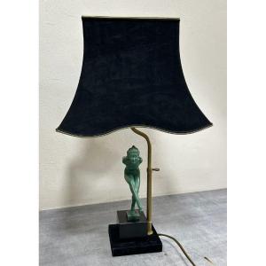 Lampe Bureau Avec Sujet Max Le Verrier Signée Garcia