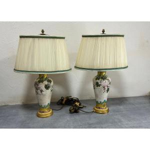 Pair Of Bedside Lamps, Sèvres Porcelain, Paul Milet