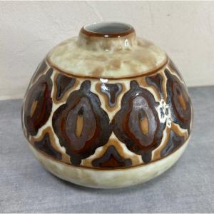 Vase Camille Tharaud Porcelaine De Limoge Art Déco Boule Aplati