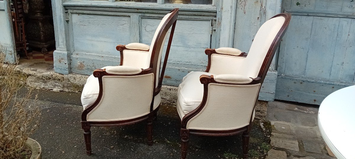 Pair Of Louis XVI Style Bergeres-photo-4