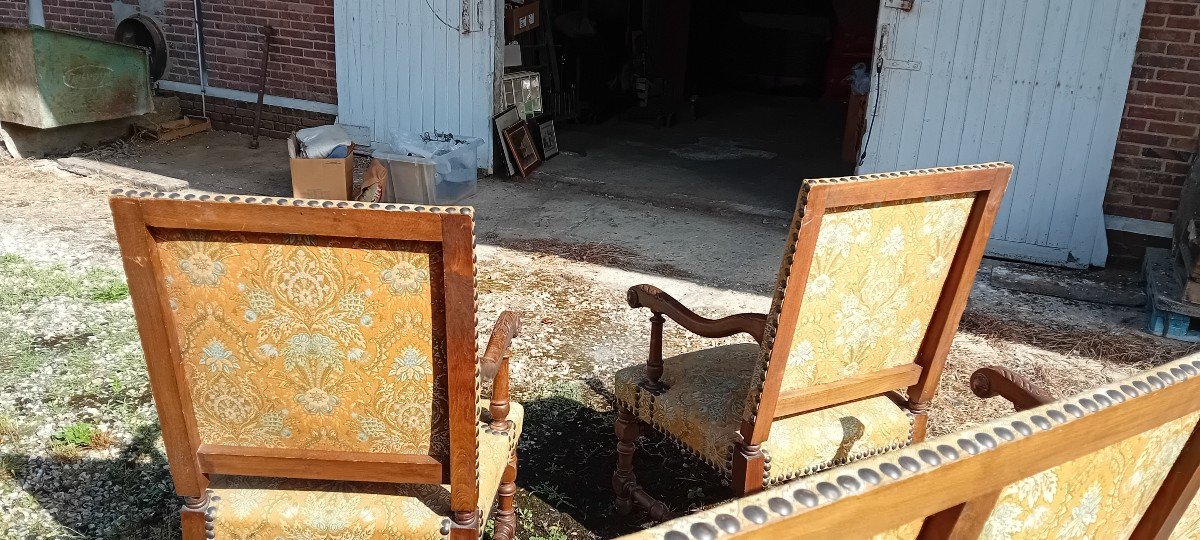 Pair Of Louis XIII Style Armchairs-photo-6