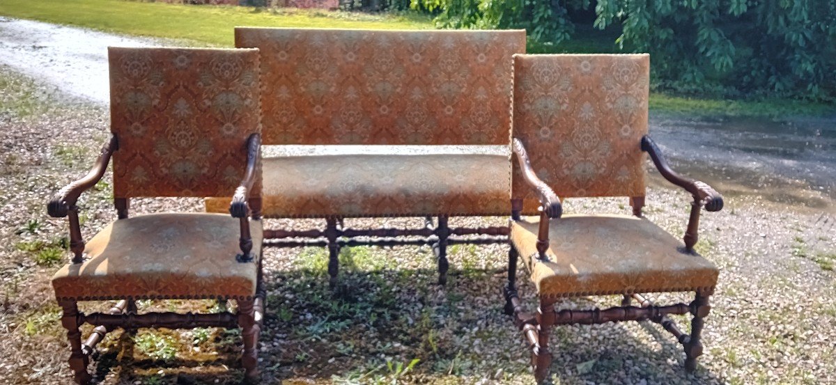 Pair Of Louis XIII Style Armchairs