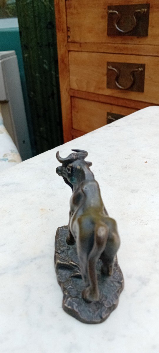 Small Animal Bronze "bull"-photo-3