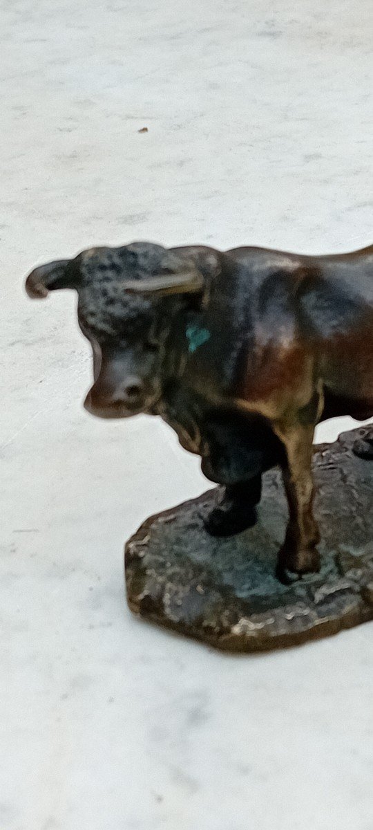 Petit Bronze Animalier "taureau"-photo-1