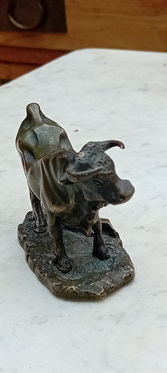 Small Animal Bronze "bull"-photo-3