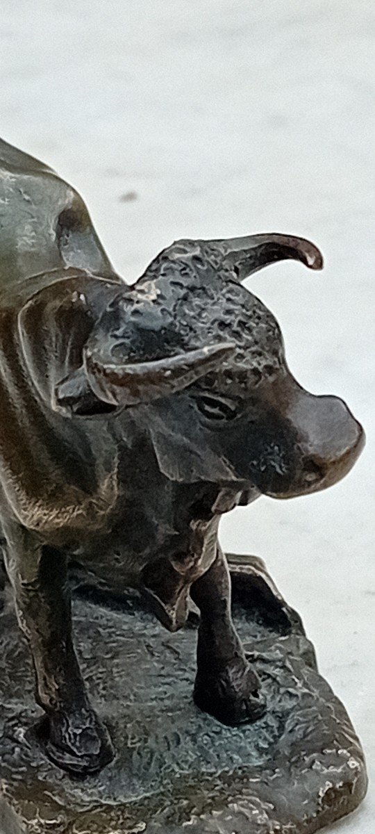 Small Animal Bronze "bull"-photo-4