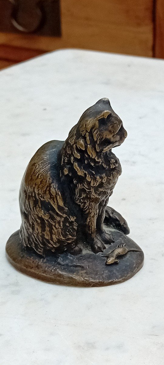 Petit Bronze Animalier "chat"-photo-2